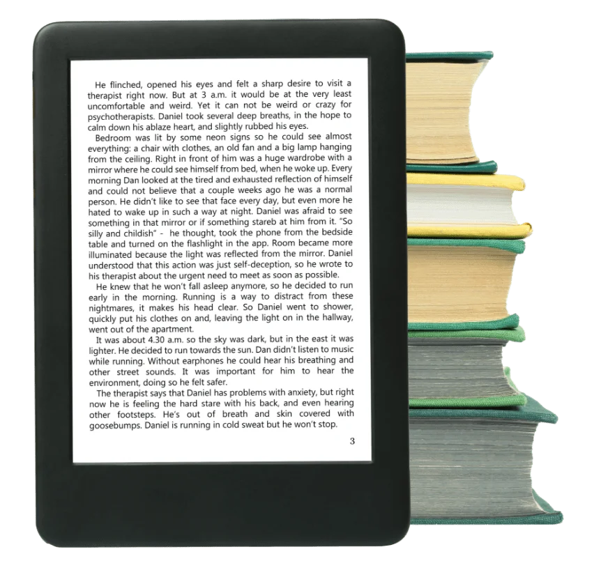 portable-ebook-stack-hardcover-books-white-background-min